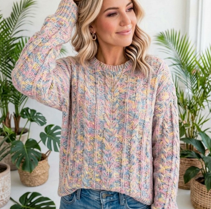 Chalet Confetti Cable Sweater | S-XL