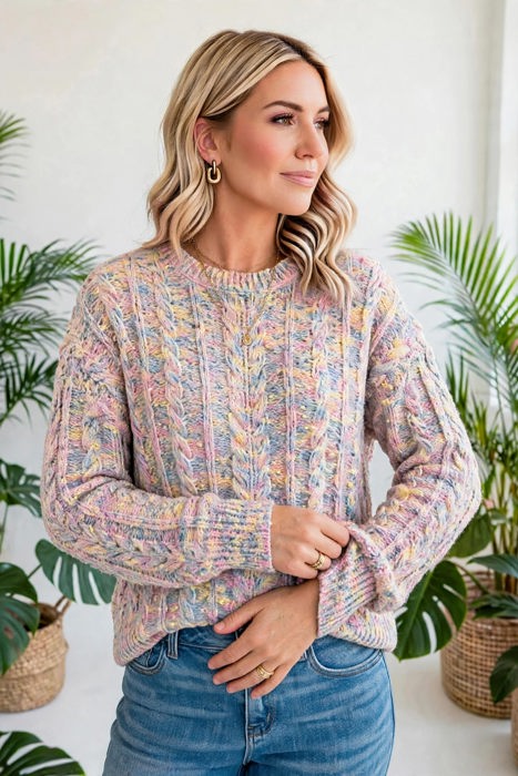 Chalet Confetti Cable Sweater | S-XL