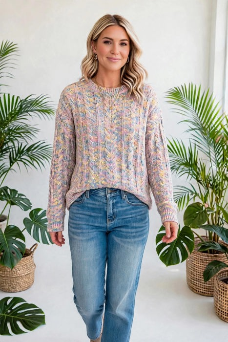 Chalet Confetti Cable Sweater | S-XL
