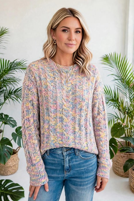 Chalet Confetti Cable Sweater | S-XL