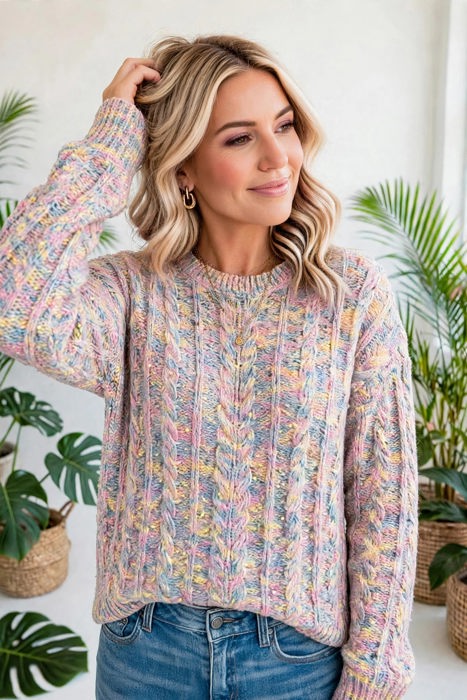 Chalet Confetti Cable Sweater | S-XL