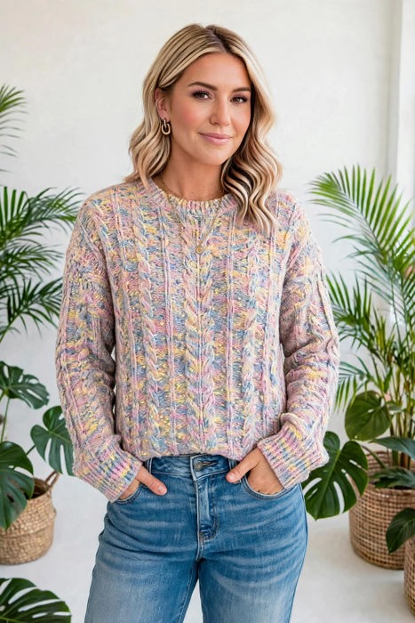 Chalet Confetti Cable Sweater | S-XL
