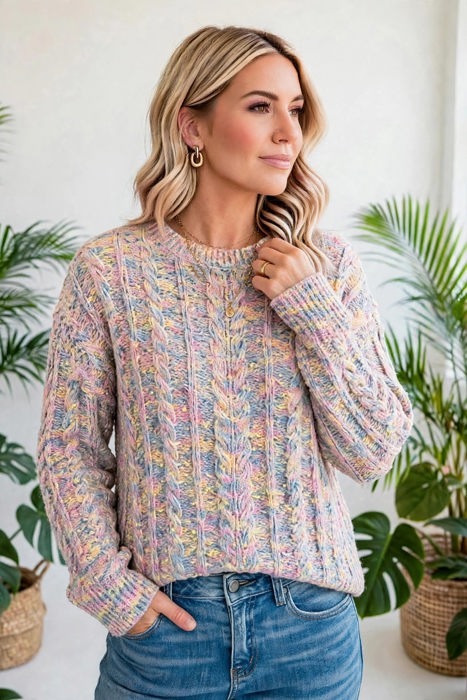 Chalet Confetti Cable Sweater | S-XL