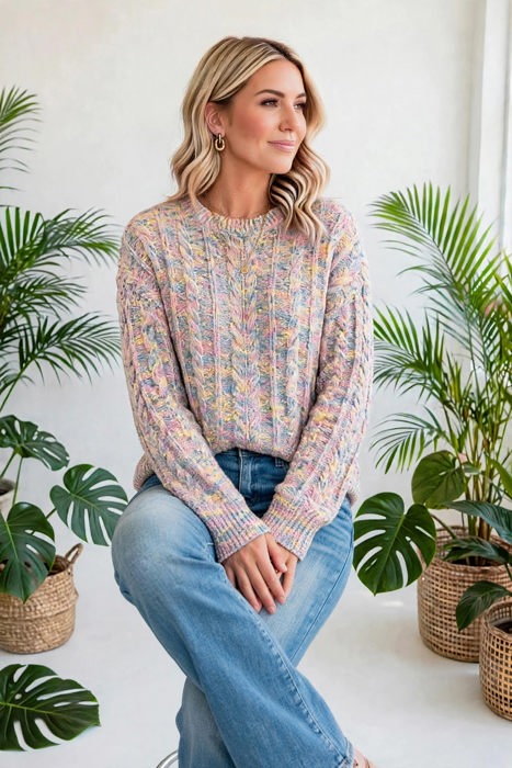 Chalet Confetti Cable Sweater | S-XL