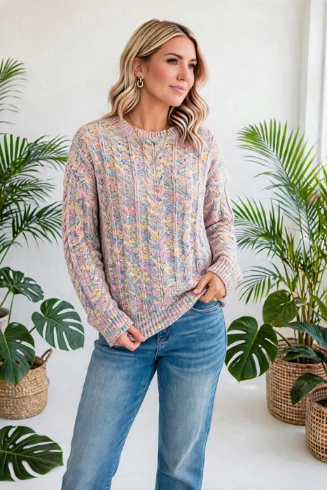 Chalet Confetti Cable Sweater | S-XL