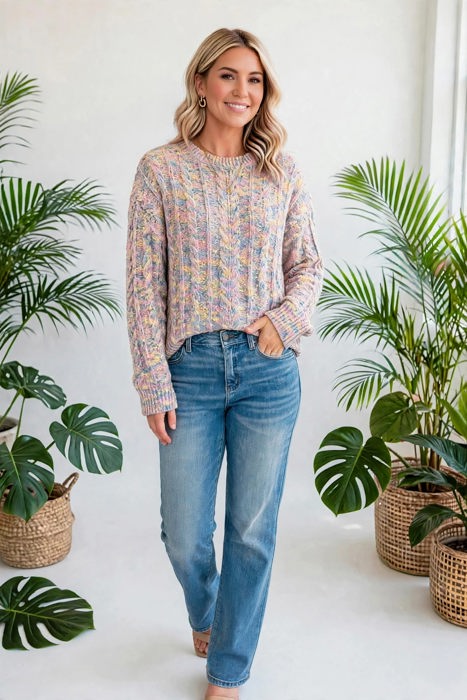 Chalet Confetti Cable Sweater | S-XL