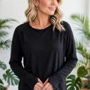  COTTON Fall Raglan Sleeve Thumbhole Top | S-XL