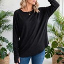  COTTON Fall Raglan Sleeve Thumbhole Top | S-XL