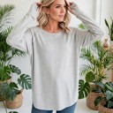 Small H. Gray COTTON Fall Raglan Sleeve Thumbhole Top | S-XL
