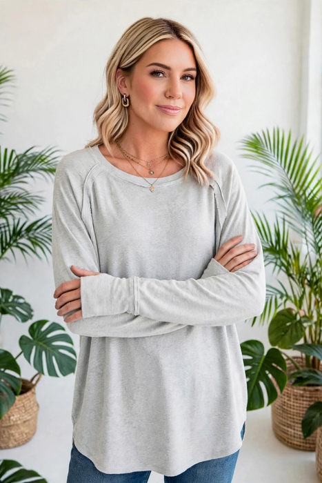 COTTON Fall Raglan Sleeve Thumbhole Top | S-XL