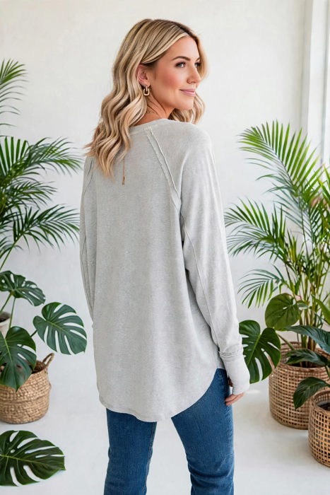 COTTON Fall Raglan Sleeve Thumbhole Top | S-XL
