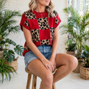  Checkerboard Short Sleeve Knit Sweater | S-XL