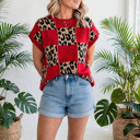 Checkerboard Short Sleeve Knit Sweater | S-XL