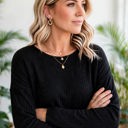  Casual Knit Long Sleeve layering Drop Shoulder Top | S-XL