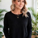  Casual Knit Long Sleeve layering Drop Shoulder Top | S-XL