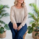  Casual Knit Long Sleeve layering Drop Shoulder Top | S-XL