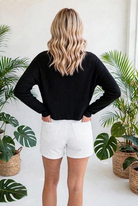 Casual Knit Long Sleeve layering Drop Shoulder Top | S-XL