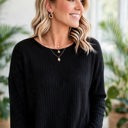  Casual Knit Long Sleeve layering Drop Shoulder Top | S-XL