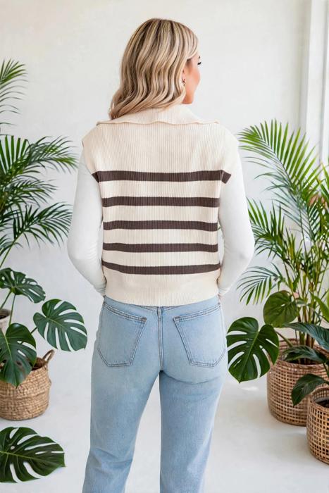 Cove Ribbed Knit Half-Zip Vest | S-XL