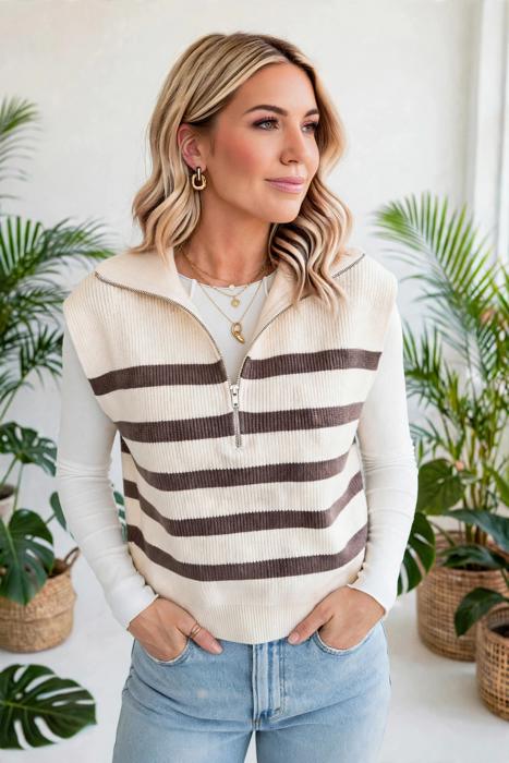 Cove Ribbed Knit Half-Zip Vest | S-XL