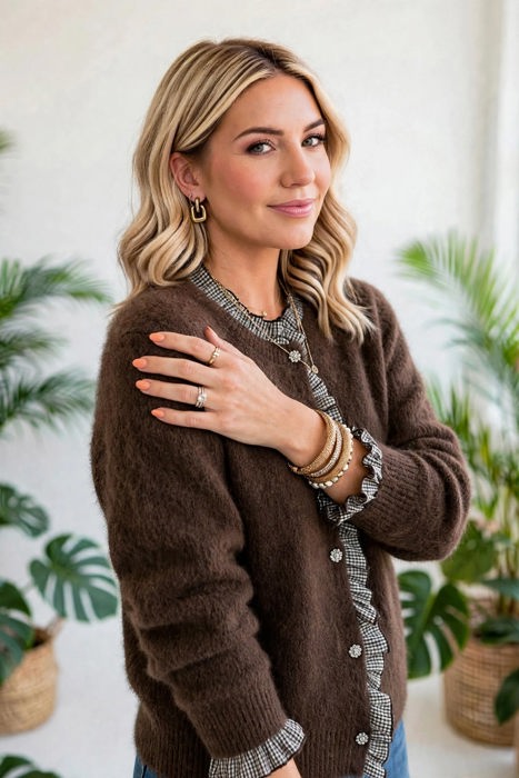 Whimsy Luxe Ruffle Button-Up Cardigan | S-XL