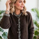  Whimsy Luxe Ruffle Button-Up Cardigan | S-XL