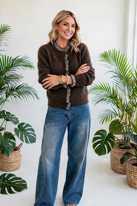 Whimsy Luxe Ruffle Button-Up Cardigan | S-XL