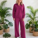 Cabernet Small Cozy Scuba Collared Pullover & Pants Set