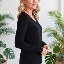  COTTON V-Neck Long Sleeve Top | S-XL