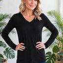  COTTON V-Neck Long Sleeve Top | S-XL