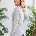  COTTON V-Neck Long Sleeve Top | S-XL