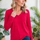  COTTON V-Neck Long Sleeve Top | S-XL