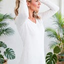  COTTON V-Neck Long Sleeve Top | S-XL