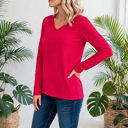  COTTON V-Neck Long Sleeve Top | S-XL