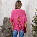  Spiral Ribbed Bow-Back Oversized Tee | S-XL
