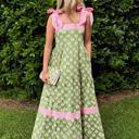 Floral Stripe Knot Strap Maxi Dress | S-XL