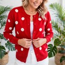  Dotline Drape Button-Front Cardigan | S-XL