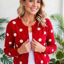  Dotline Drape Button-Front Cardigan | S-XL