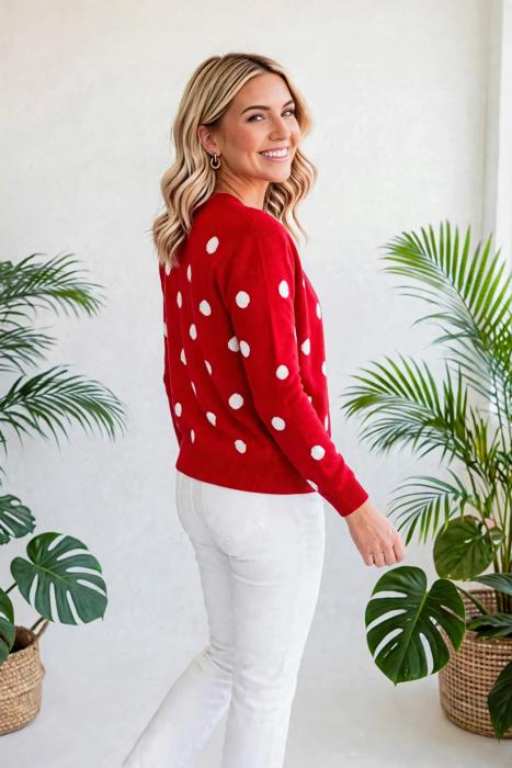Dotline Drape Button-Front Cardigan | S-XL