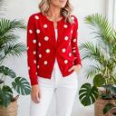  Dotline Drape Button-Front Cardigan | S-XL