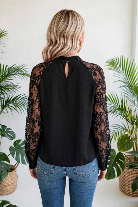 Dreamy Floral Lace Sleeve Blouse | S-XL