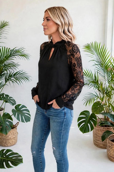 Dreamy Floral Lace Sleeve Blouse | S-XL