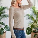  Lace Charm Ribbed Long Sleeve Top | S-XL