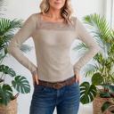  Lace Charm Ribbed Long Sleeve Top | S-XL