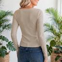  Lace Charm Ribbed Long Sleeve Top | S-XL