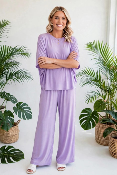 Dear Scarlett Wrinkle Free  Inspired Travel Coastal Two Piece Set | S-3X