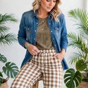  Gingham Plaid Tie-Waist Pants | S-XL