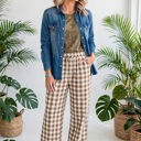  Gingham Plaid Tie-Waist Pants | S-XL