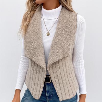 Collared Open-Front Teddy Vest | S-XL
