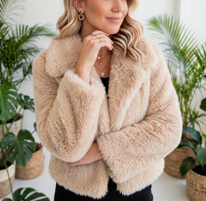 Luxe Faux Fur Coat With Pockets